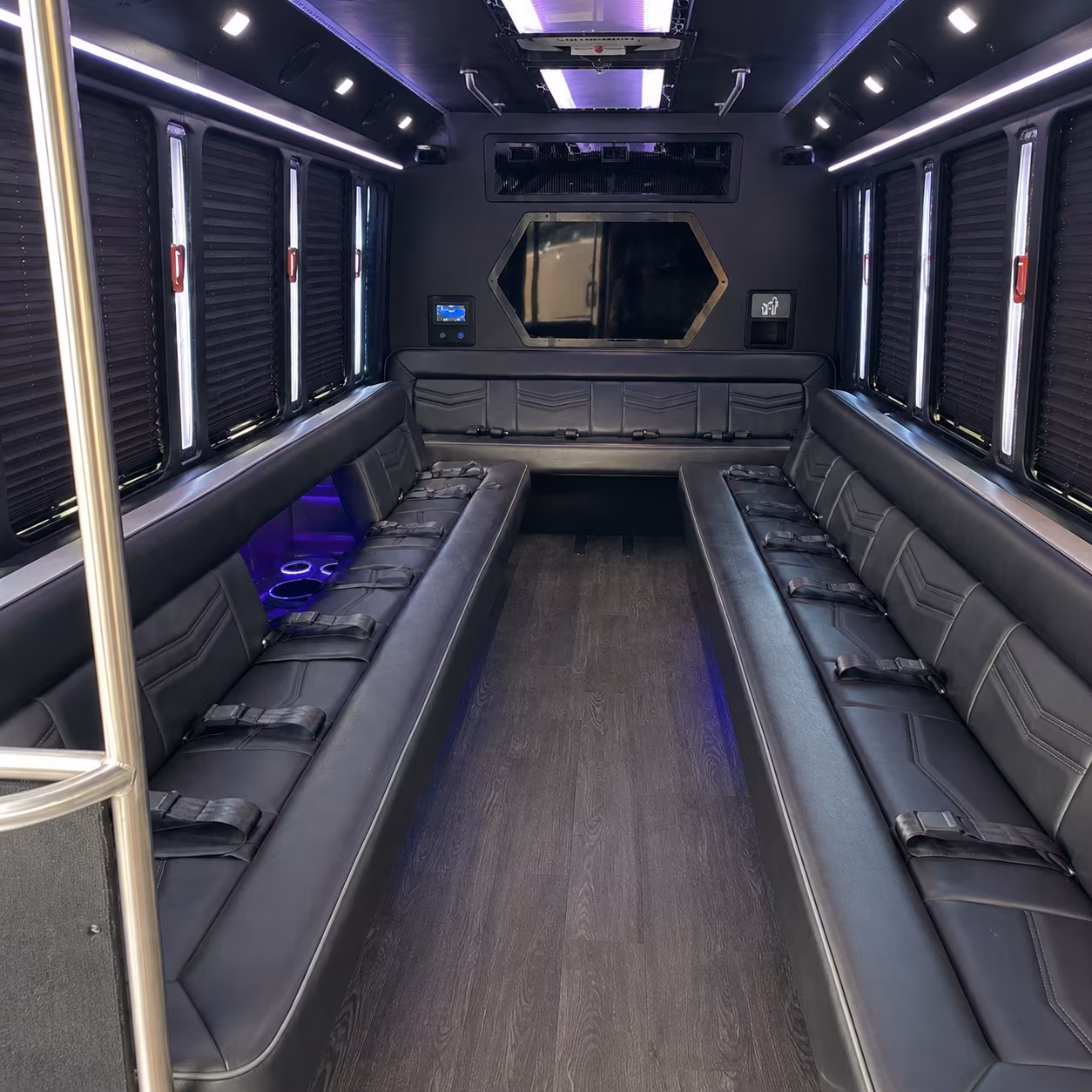 novato 18 passenger party bus interior