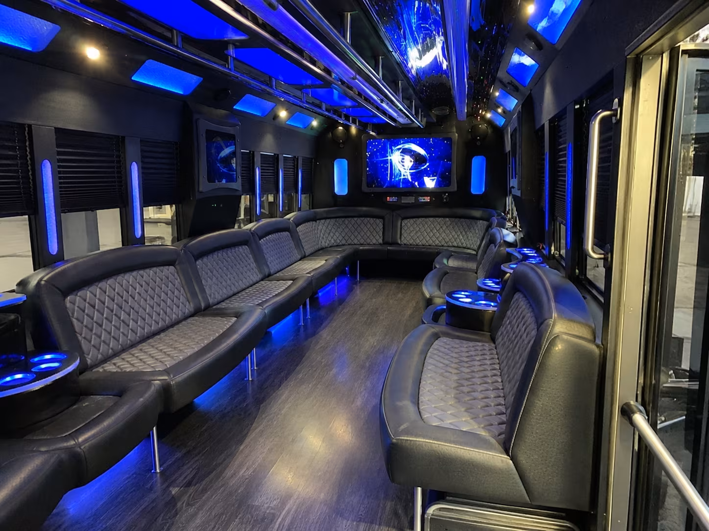 novato 28 passenger party bus interior
