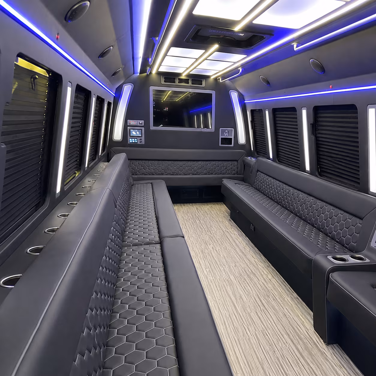 novato 40 passenger party bus inside