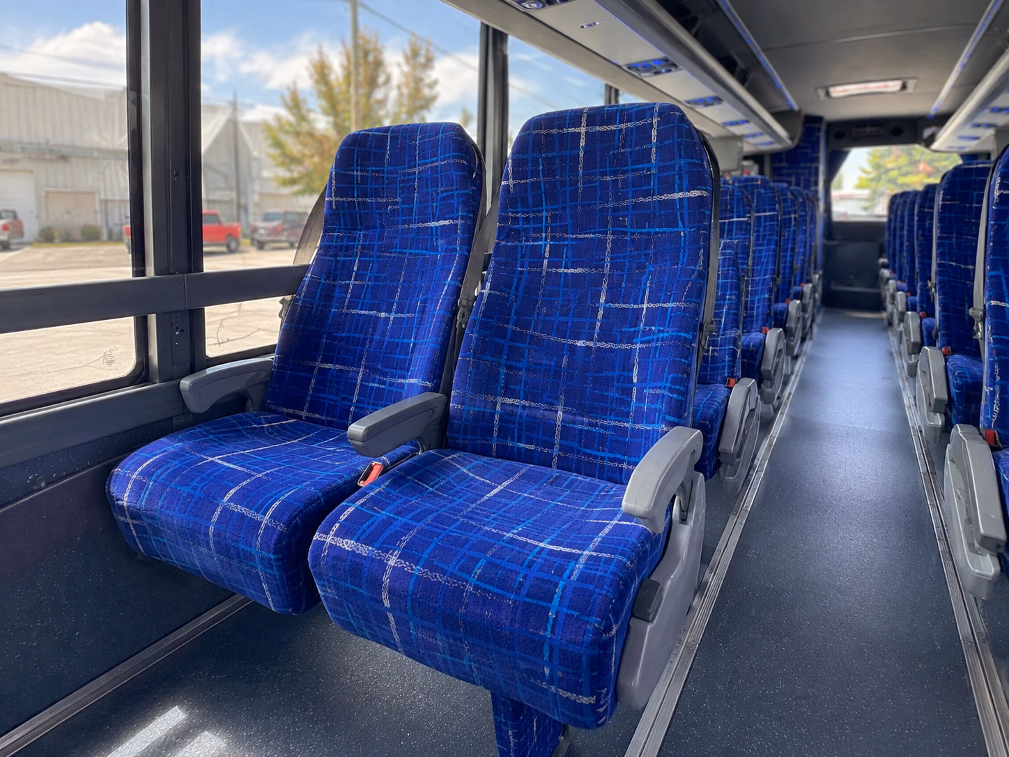 novato charter bus rental interior